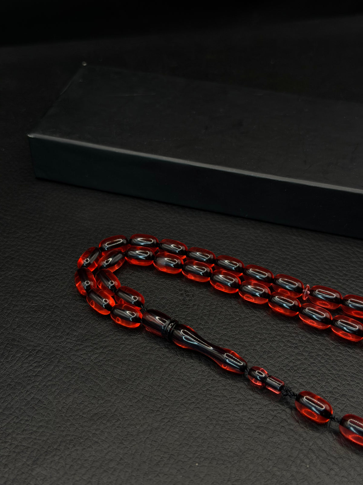 Red Fire Amber Tesbih – Capsule Cut – System Tassel