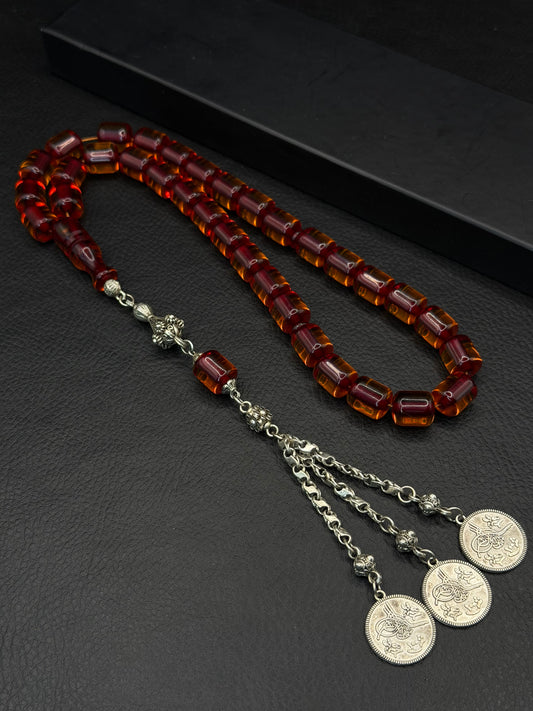 Ottoman Style Fire Amber – Alloy Tassel – Capsule Cut