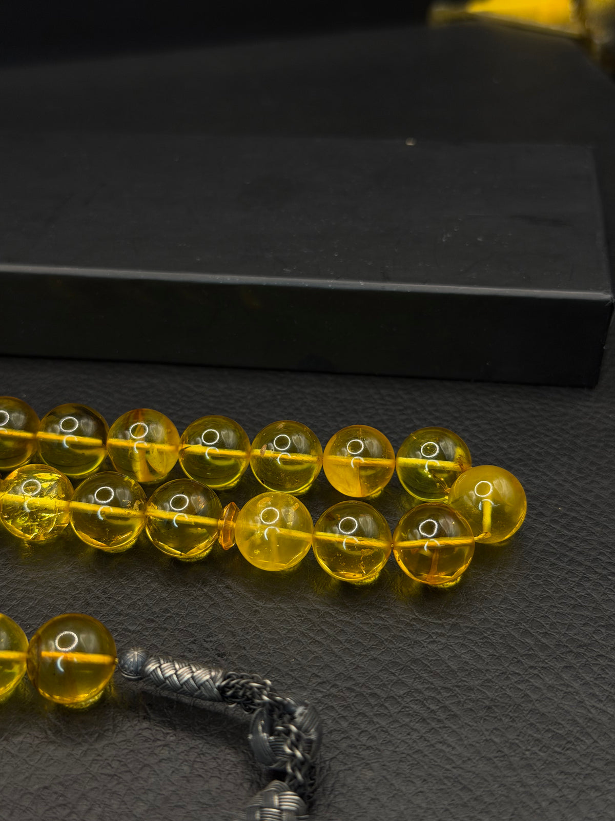 Big Size Natural Baltic Amber Round Cut Tesbih – 1K Silver Kazaz Tassel