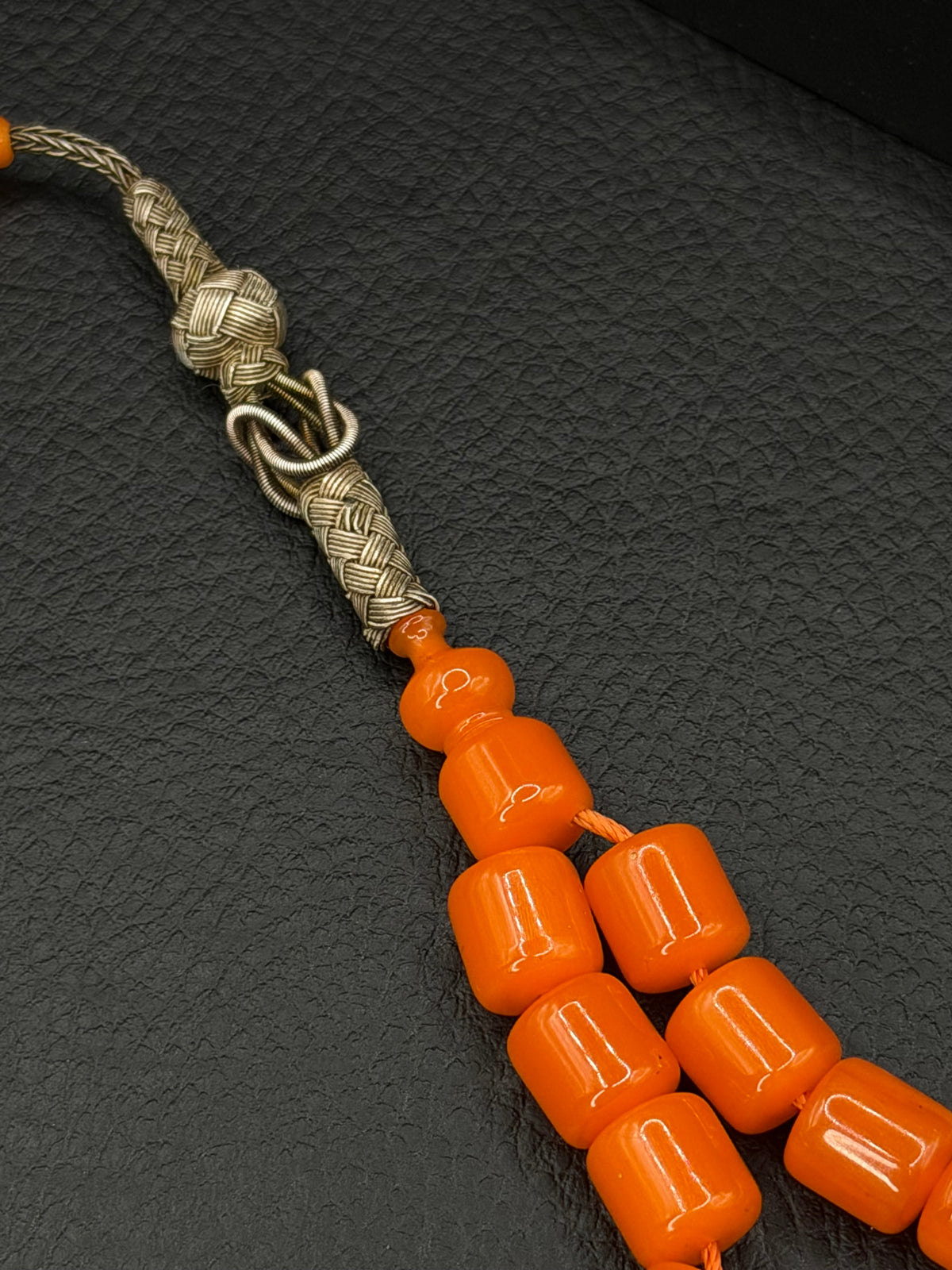 Antique Orange German Katalin  Mersinli Şenalp Master Made 1K Kazaz Silver Tassel – Capsule Cut