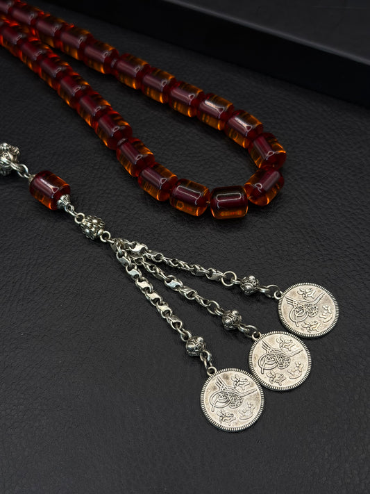 Ottoman Style Fire Amber – Alloy Tassel – Capsule Cut