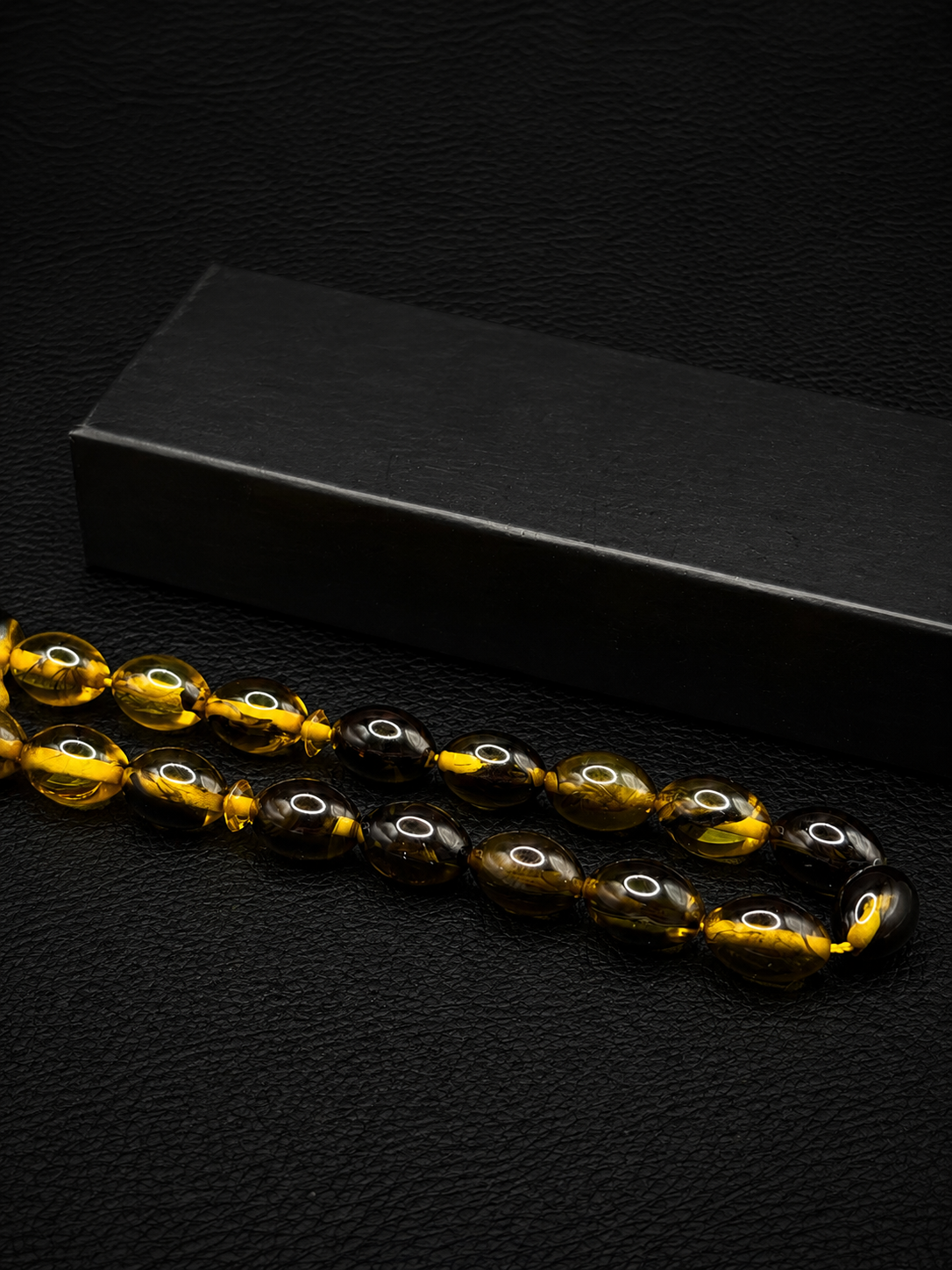 Fire Amber Tesbih – Alloy Tassel – Oval Cut