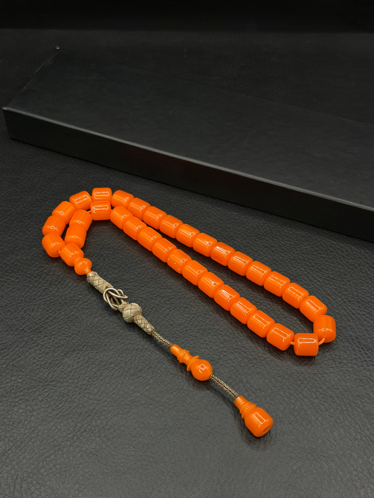 Antique Orange German Katalin  Mersinli Şenalp Master Made 1K Kazaz Silver Tassel – Capsule Cut