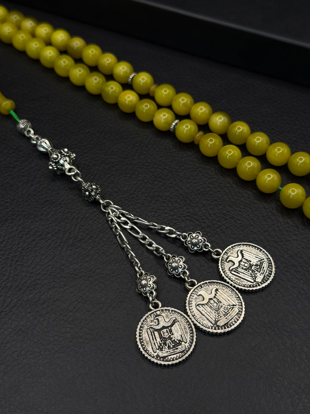 Ottoman Style Compressed Amber Tesbih – 51 Beads – Alloy Tassel