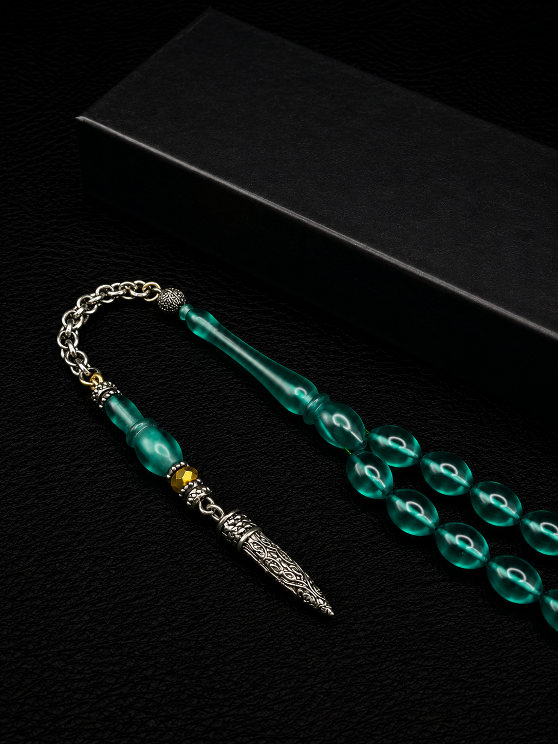 Fire Amber Tesbih – Alloy Tassel – Oval Cut