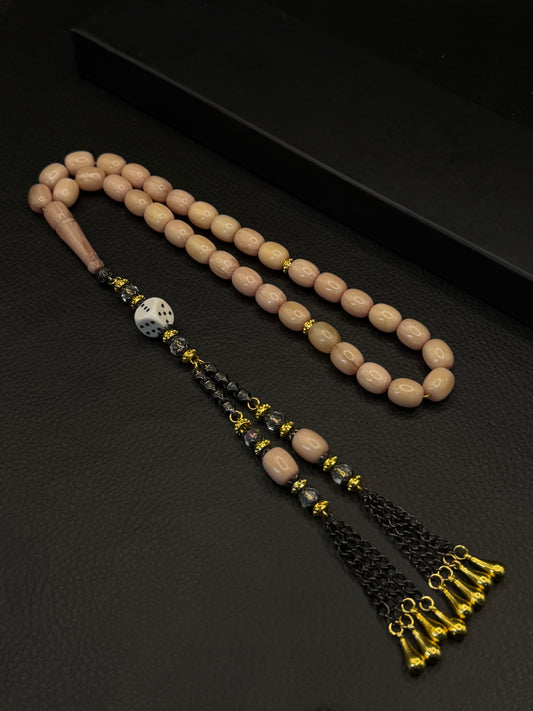 Cream Katalin Tesbih – Capsule Cut – Custom Alloy Tassel