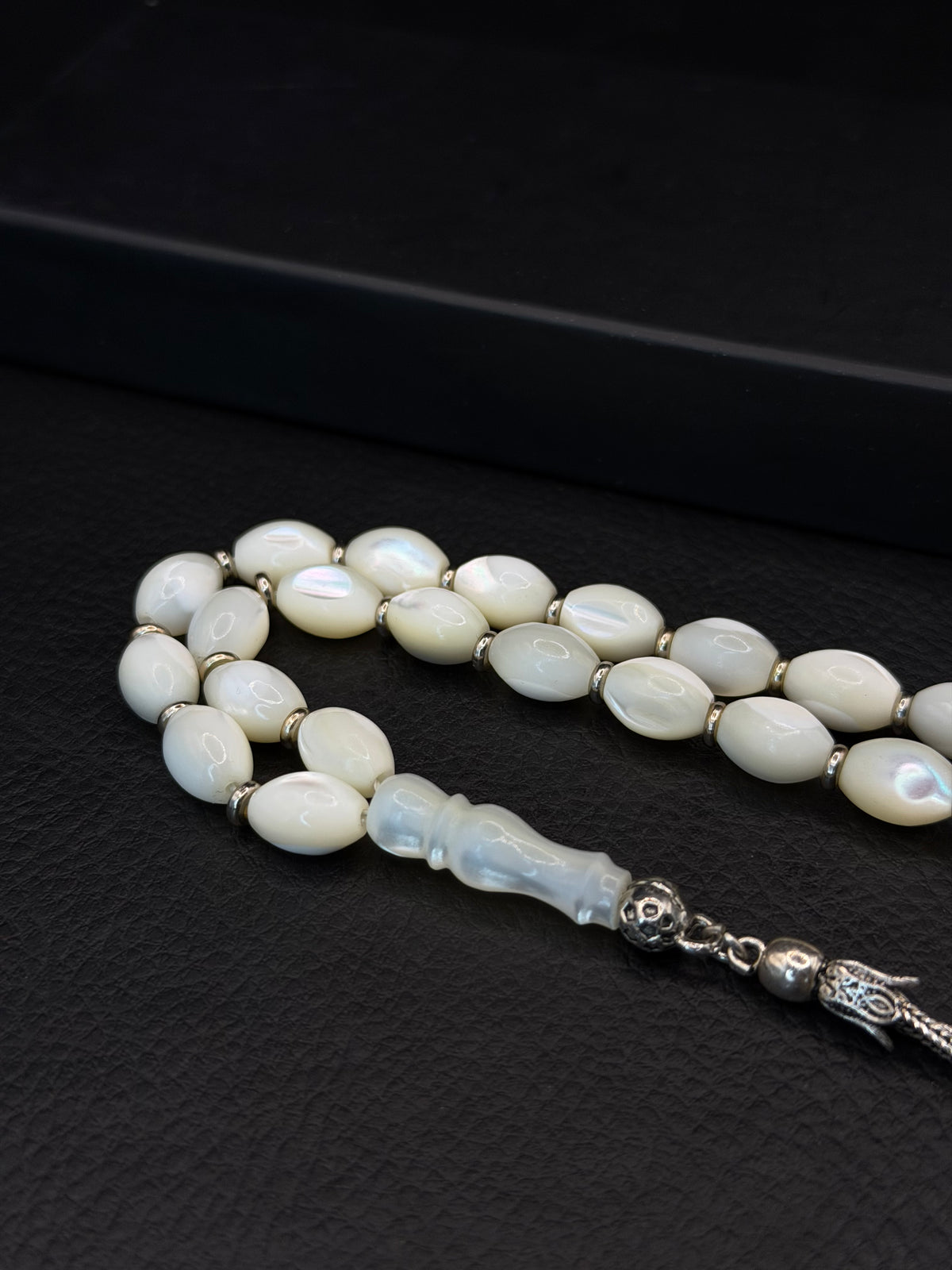 Natural Sedef Stone Tesbih – Natural Cut – Alloy Tassel