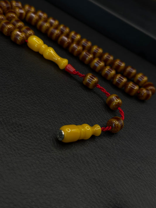 Zeyzun Compressed Amber Tesbih – Oval Cut – System Tassel
