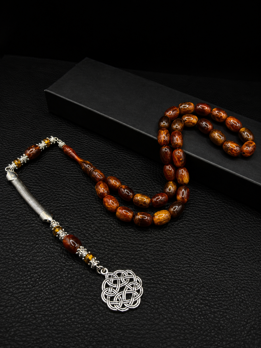 Brown Katalin Tesbih – Alloy Tassel – Capsule Cut