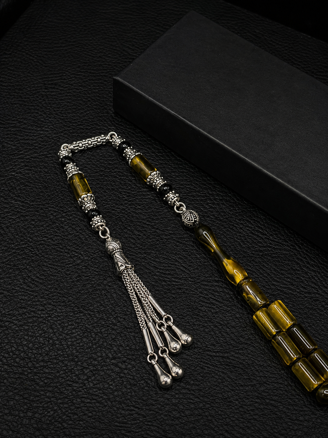 Green Katalin Tesbih – Capsule Cut – Alloy Tassel