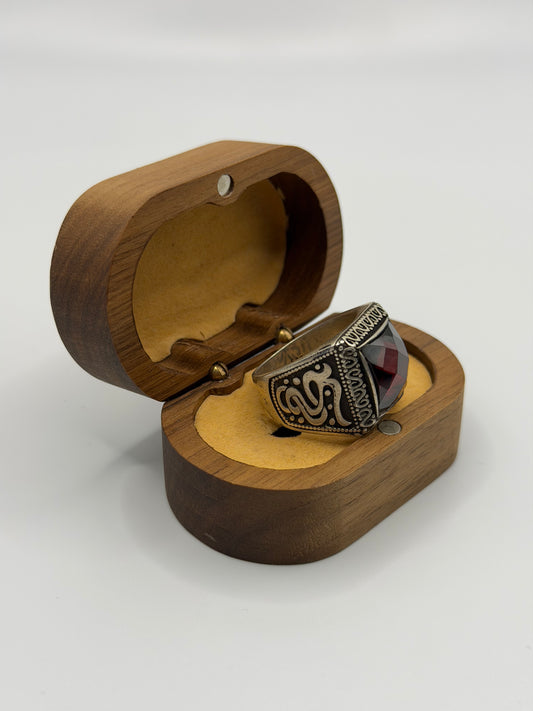 Red Fire Amber Sterling Silver Ring