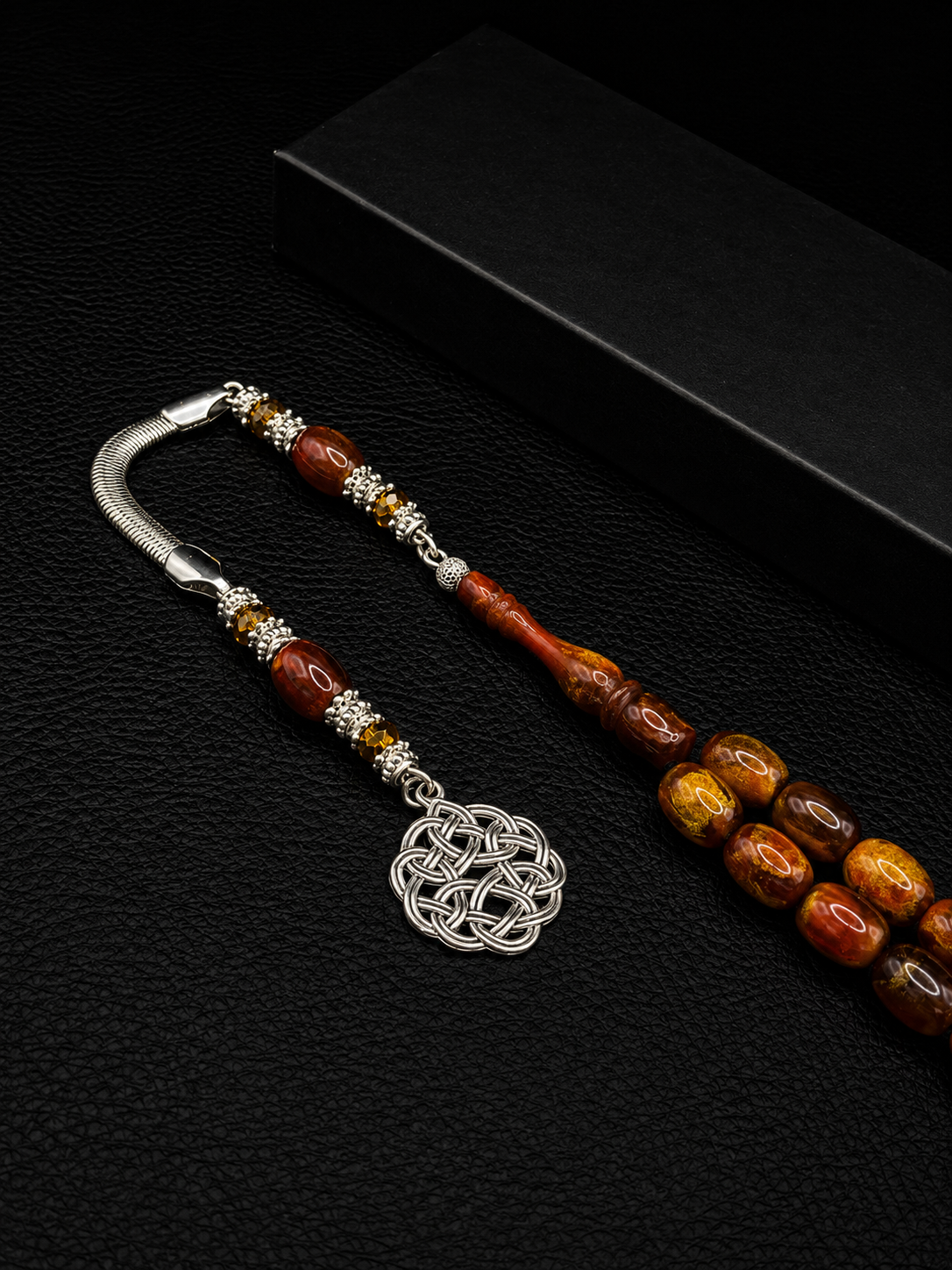 Brown Katalin Tesbih – Alloy Tassel – Capsule Cut