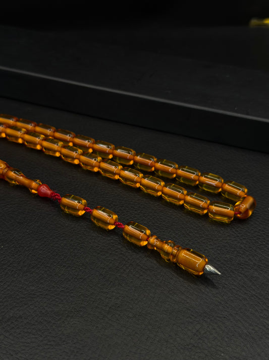 Ottoman Style Fire Amber Tesbih – Capsule Cut – System Tassel