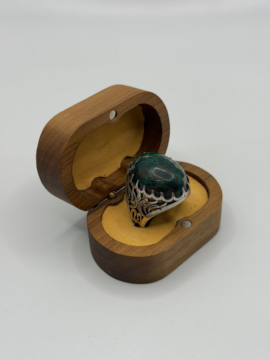 Green Stone Sterling Silver Ring