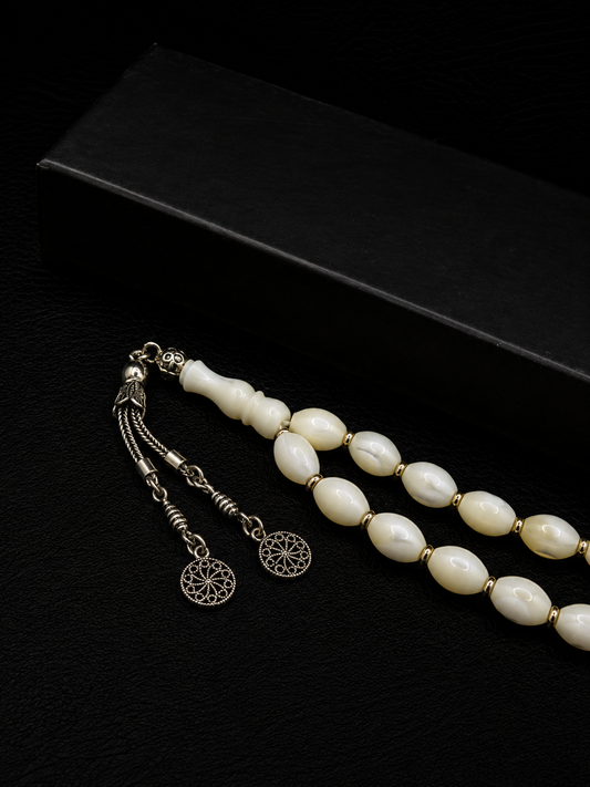 Sedef Natural Stone Tesbih – Custom Alloy Tassel