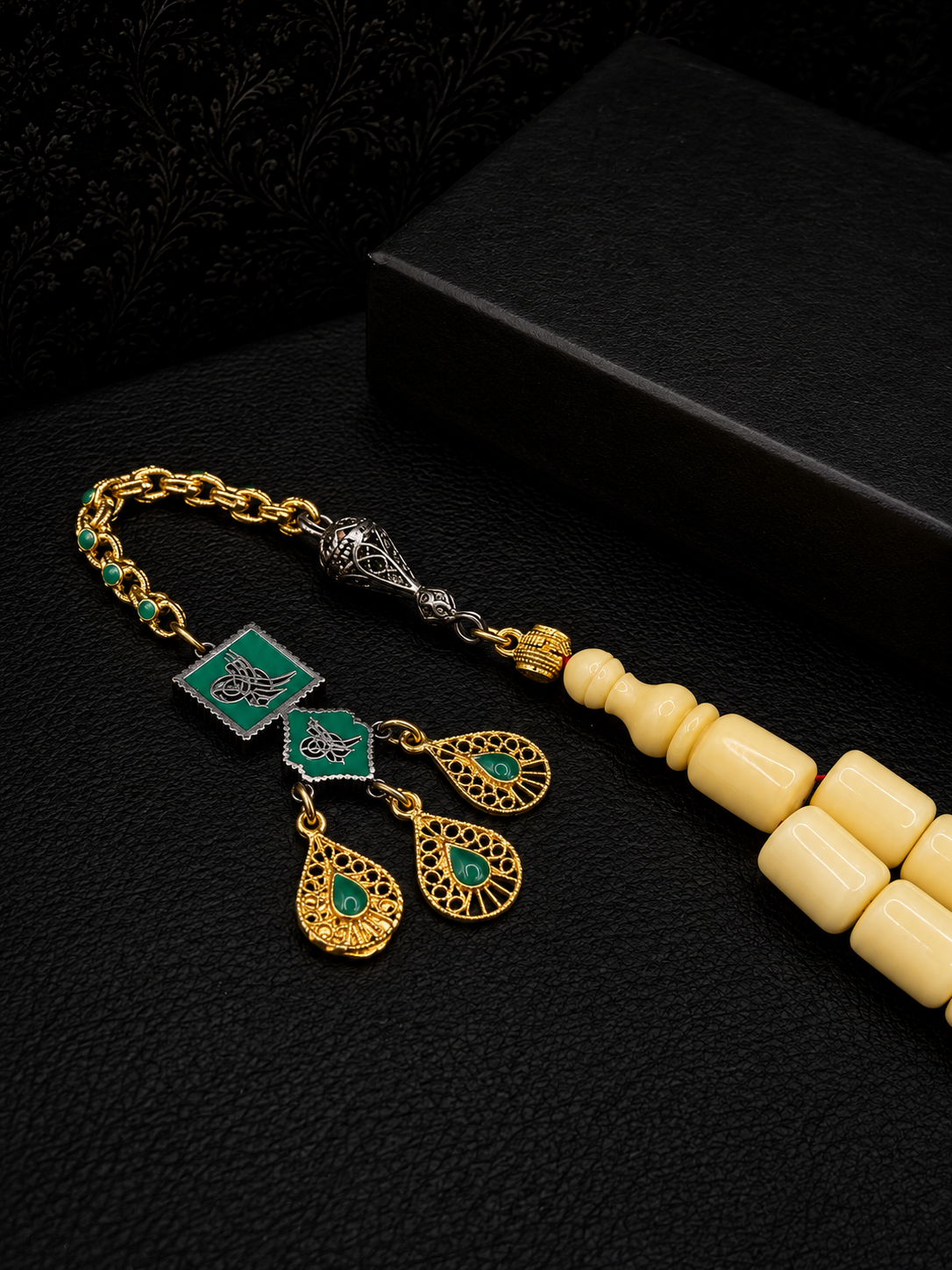 Majong Stone Tesbih – Alloy Custom Tassel