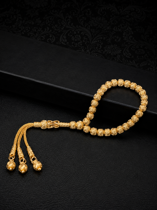 1K Silver Kazaz Wrist Size Tesbih – Gold Dipped