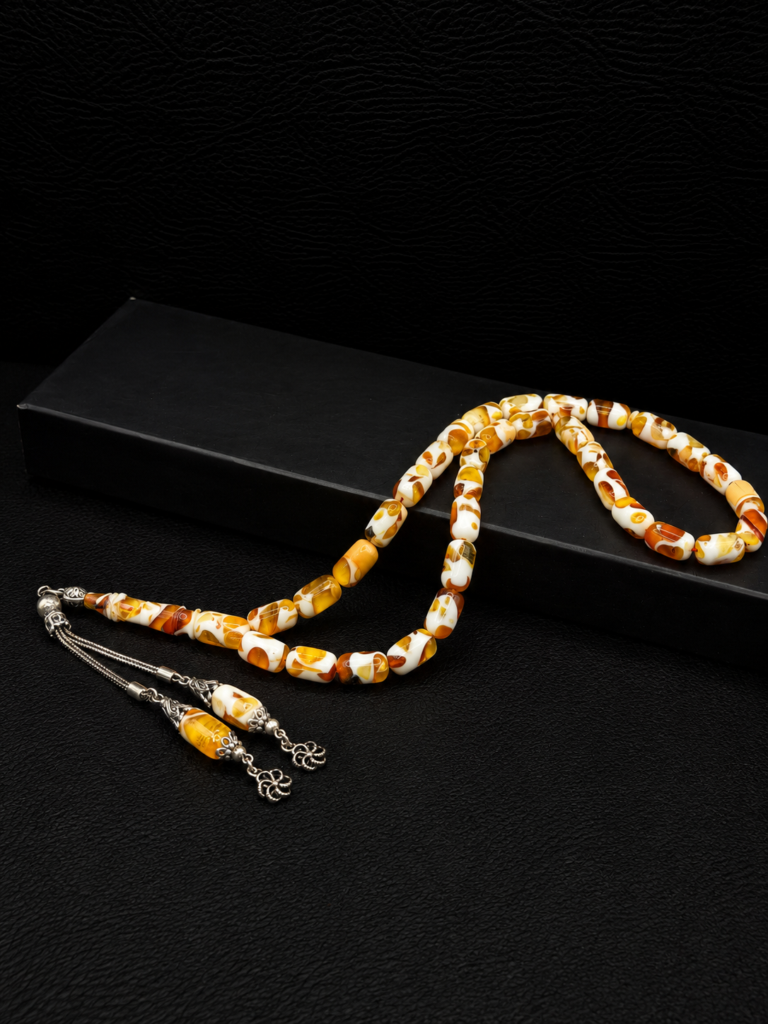 Poland Amber Epoxy Mix Tesbih – Alloy Tassel