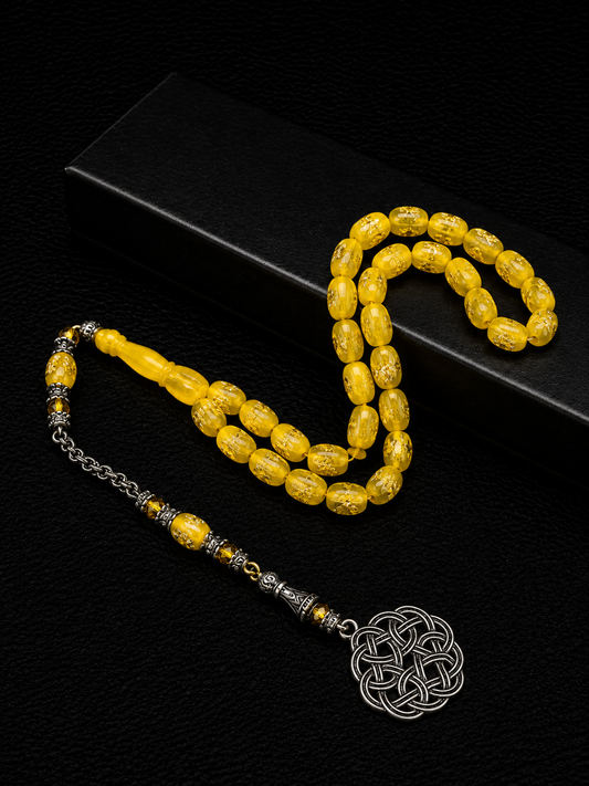 Katalin Gold Flake Mix Tesbih – Custom Alloy Kazaz Style Tassel