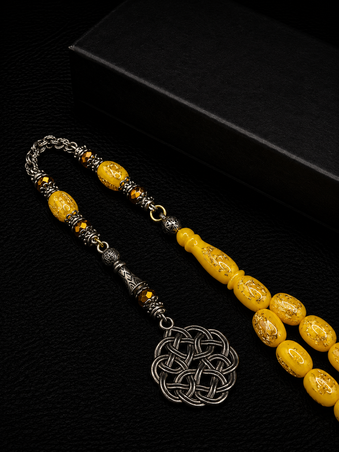Katalin Gold Flake Mix Tesbih – Custom Alloy Kazaz Style Tassel