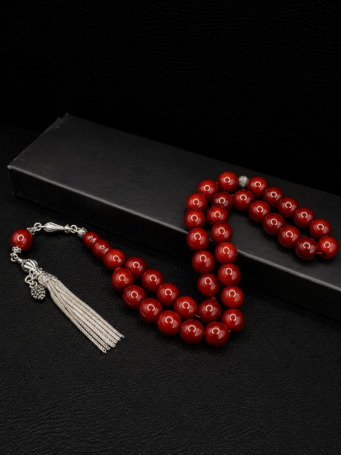 Ottoman Style Compressed Amber Tesbih – Custom Alloy Tassel
