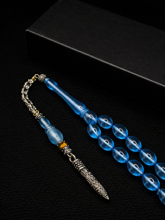 Fire Amber Tesbih – Custom Alloy Tassel