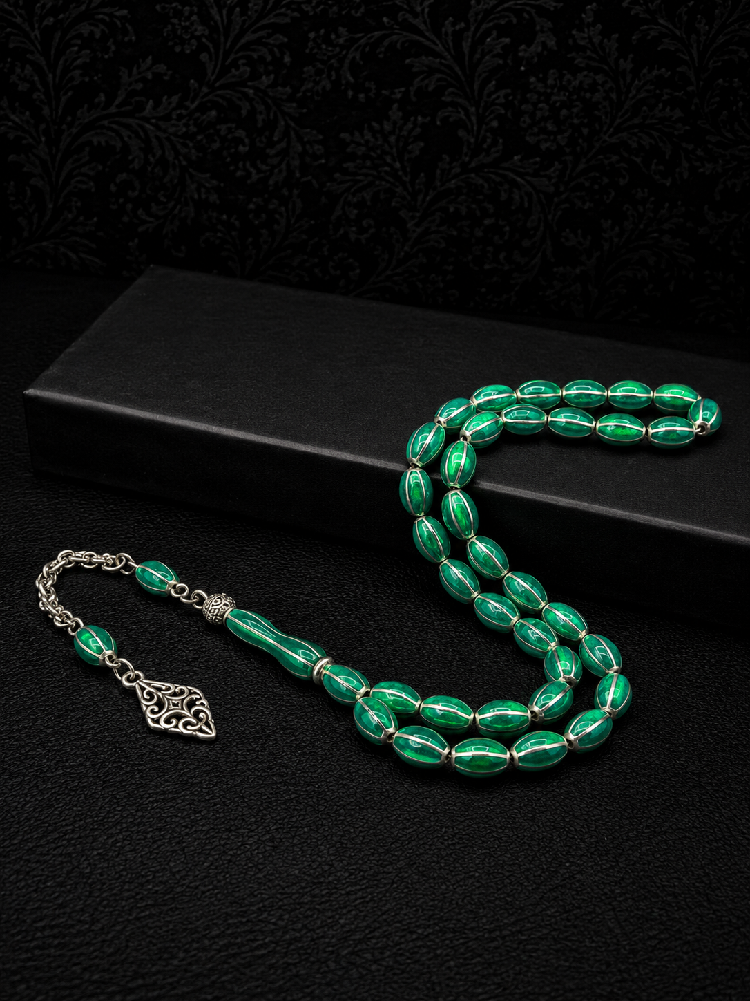 Green Alloy Tesbih – Mine Inserts