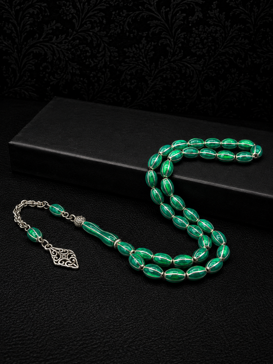Green Alloy Tesbih – Mine Inserts