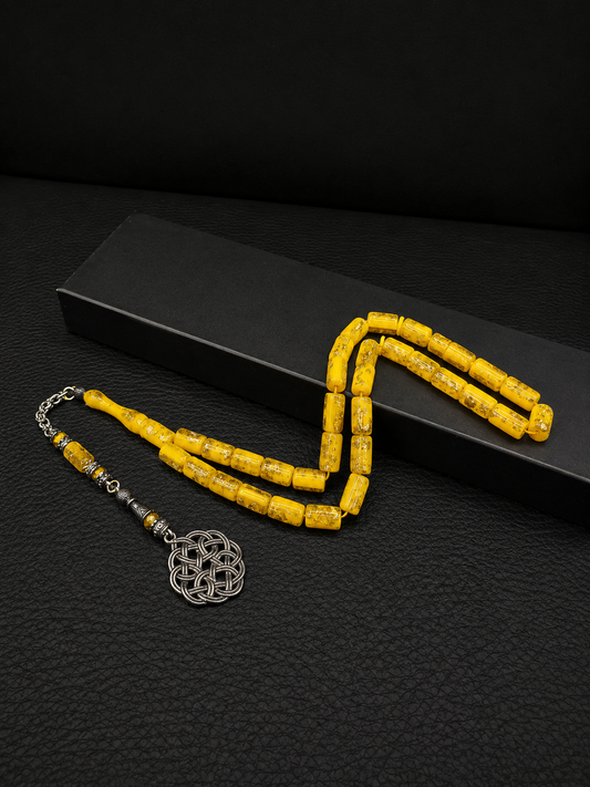Katalin Gold Flake Mix Tesbih – Custom Alloy Kazaz Style Tassel