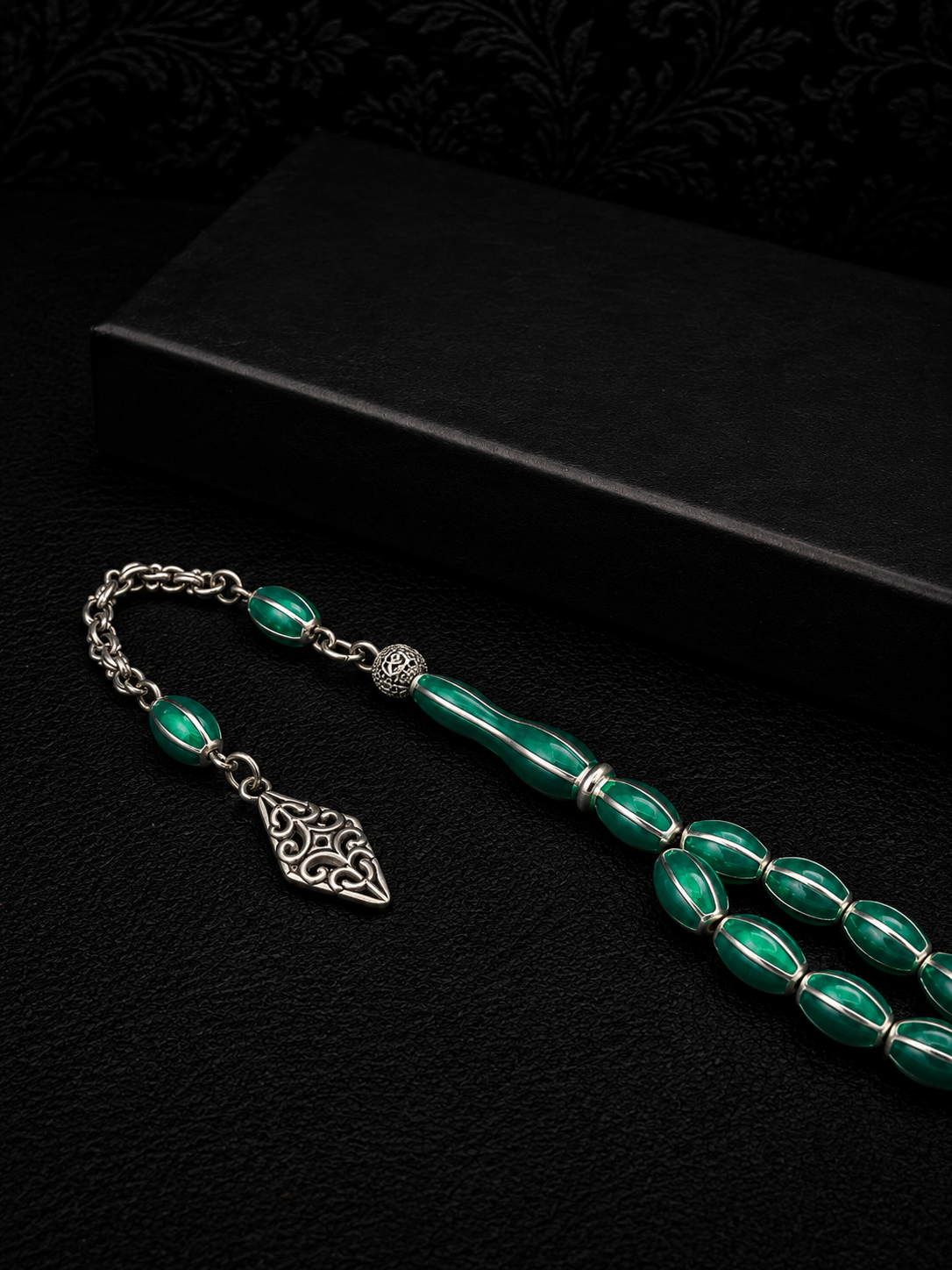 Green Alloy Tesbih – Mine Inserts