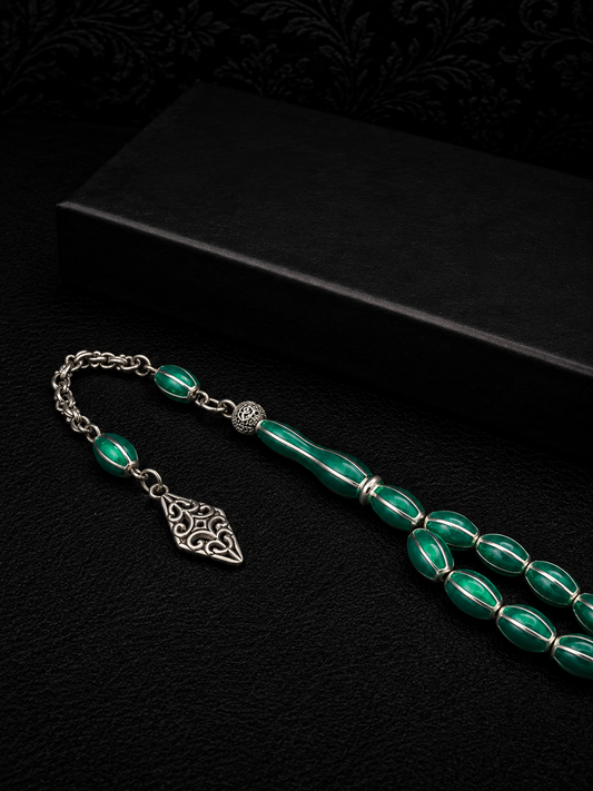 Green Alloy Tesbih – Mine Inserts