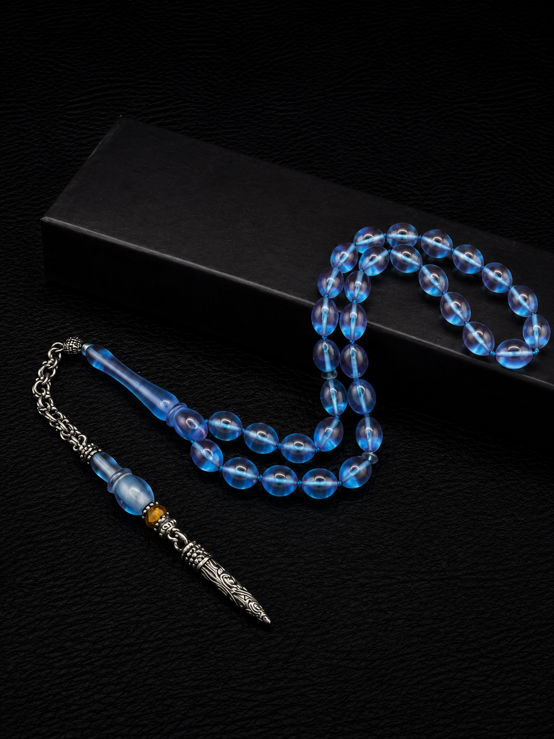 Fire Amber Tesbih – Custom Alloy Tassel