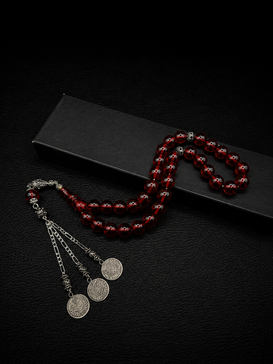Ottoman Style Fire Amber Tesbih – Custom Tassel