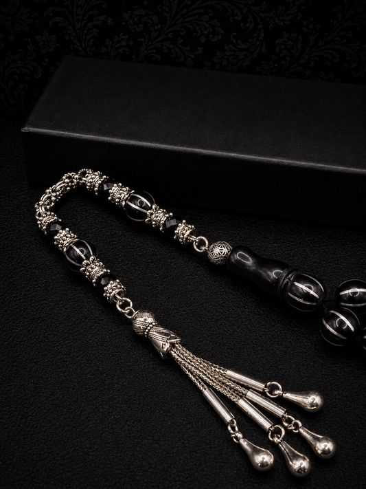 Russian Black Amber Tesbih – Custom Tassel