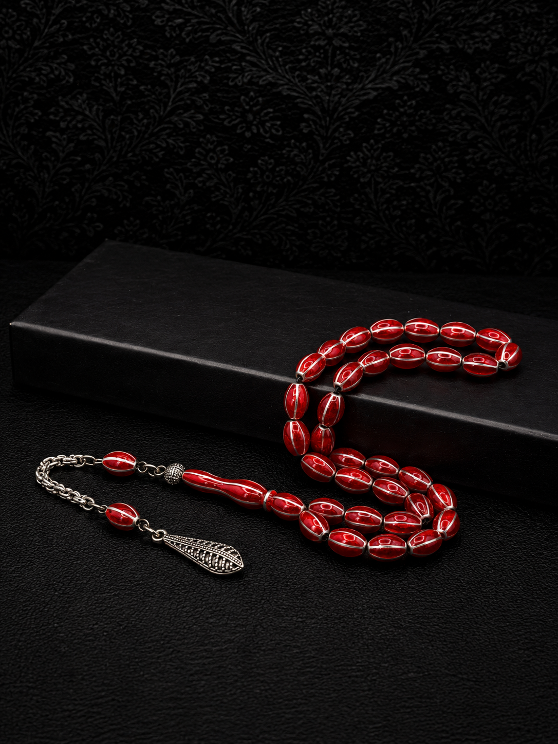 Red Alloy Tesbih – Mine Inserts