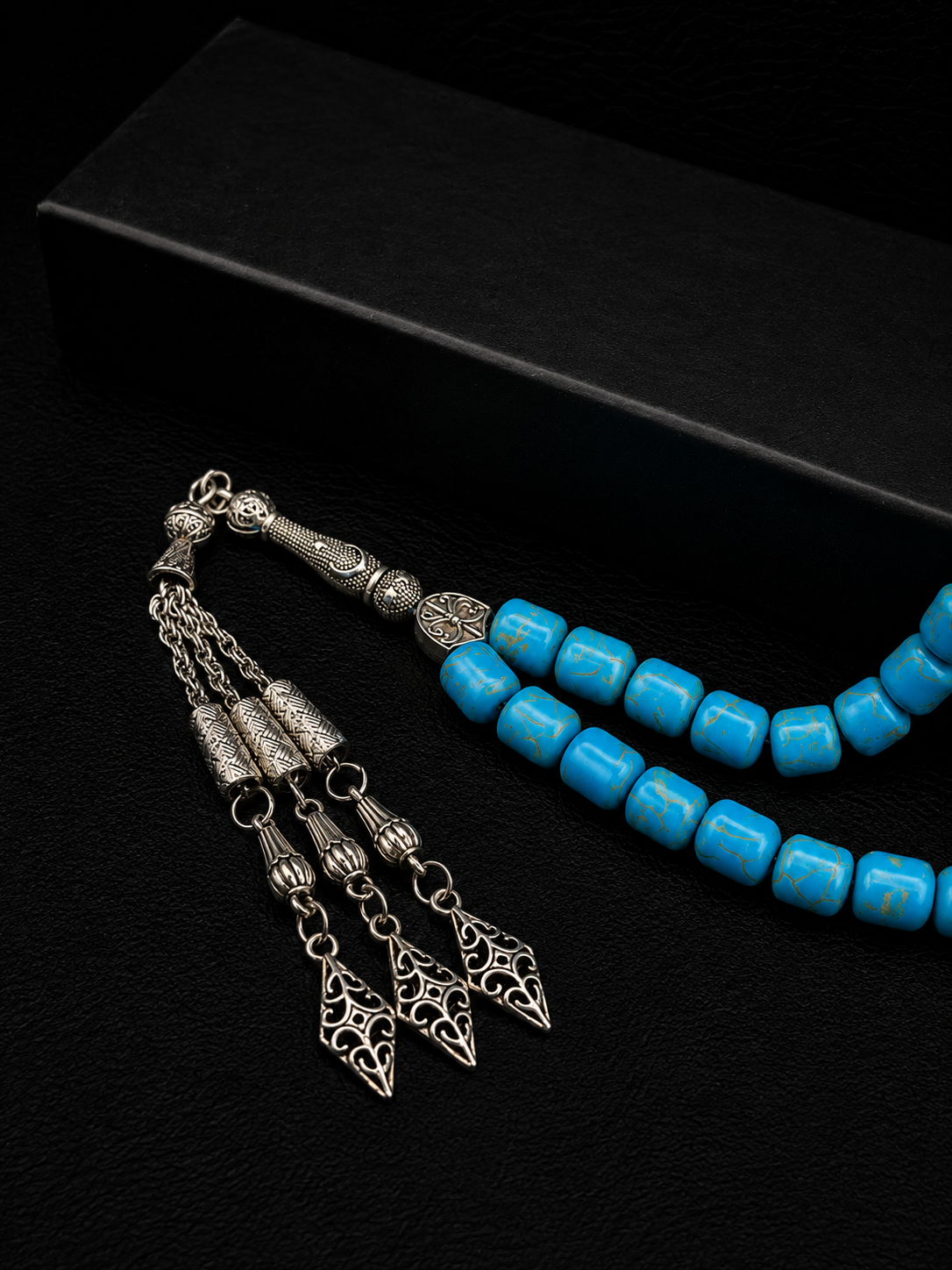 Firuze Natural Stone Tesbih – Custom Alloy İmame & Tassel